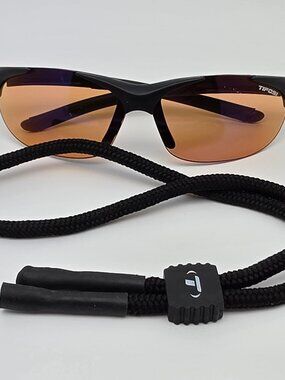 Tifosi Wisp Matte Black Frame Purple Mirror Brown Lens Sunglasses w Retainer